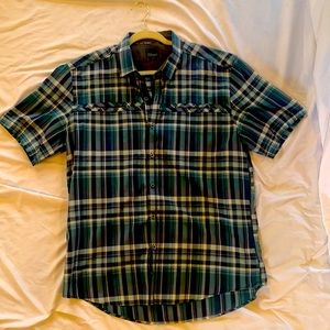 7 Diamond Blue/Green XL Short Sleeve Casual Shirt